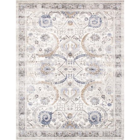 PASARGAD HOME 5 x 7 ft Amadeus Design Power Loom Area Rug Ivory PRC1021IB 5X7